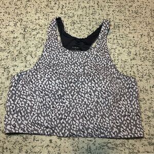 Varley Grey & Dark Grey Let’s Move Harris Leopard Print Padded Sports Bra XL